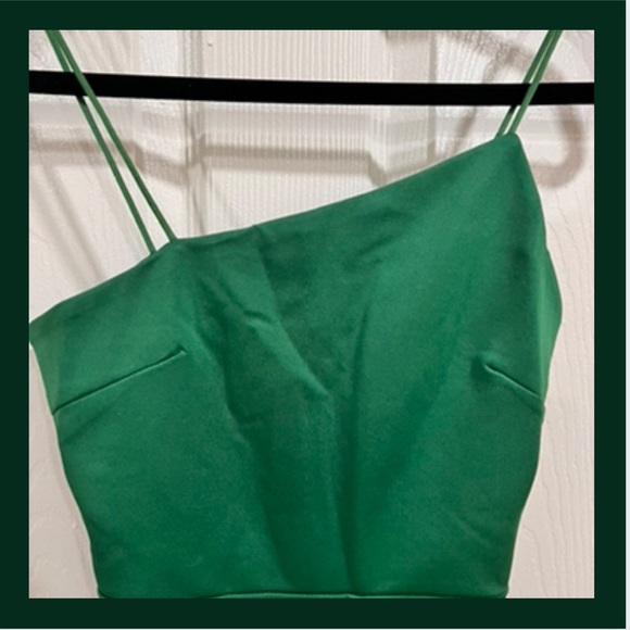 Green size Medium spaghetti strap midi dress, front slit. EXCELLENT CONDITION! - Picture 2 of 7